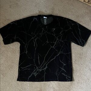 Gymshark Black and Gray Marble T-Shirt